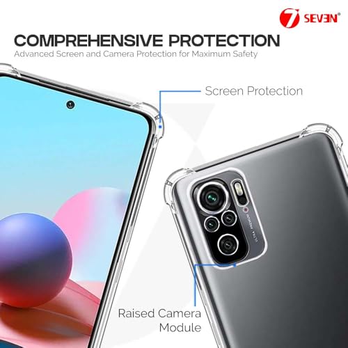 7-Seven 7SEVEN® Back Cover for Mi Redmi Note 10 4G Transparent Mobile Back Case Shock Proof Design Camera Edges Protection Crystal Clear Phone Case Silicon Soft TPU and Flexible Bumper Phone Cover - Image 3