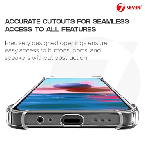 7-Seven 7SEVEN® Back Cover for Mi Redmi Note 10 4G Transparent Mobile Back Case Shock Proof Design Camera Edges Protection Crystal Clear Phone Case Silicon Soft TPU and Flexible Bumper Phone Cover - Image 5