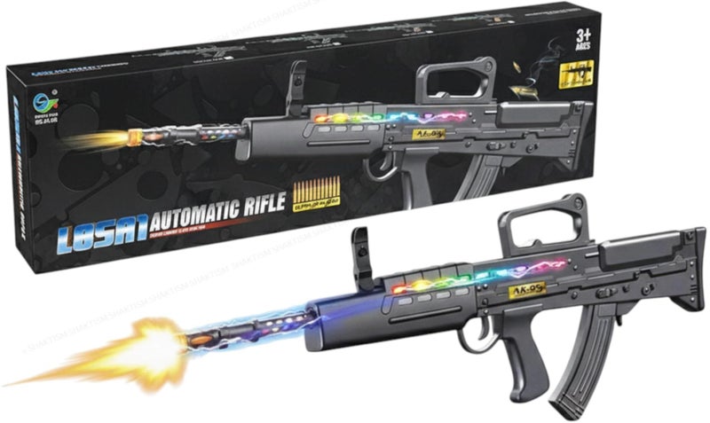 SHAKTISM L85A Musical Toy Rifle Gun with RGB Lights, Removable Barrel, Knife, Automatic Sound Effects, Target Shooting Battle Game for Kids Above 3 Years - Image 1