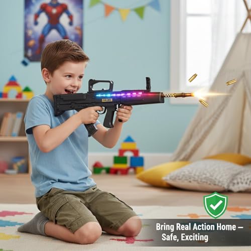 SHAKTISM L85A Musical Toy Rifle Gun with RGB Lights, Removable Barrel, Knife, Automatic Sound Effects, Target Shooting Battle Game for Kids Above 3 Years - Image 4
