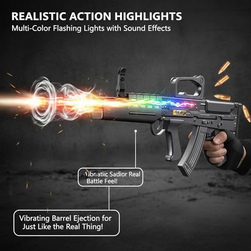 SHAKTISM L85A Musical Toy Rifle Gun with RGB Lights, Removable Barrel, Knife, Automatic Sound Effects, Target Shooting Battle Game for Kids Above 3 Years - Image 2