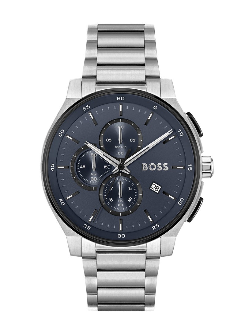 HUGO BOSS ROUND CHRONOGRAPH MEN'S BLUE CASE WATCH - 1514189 - Image 2
