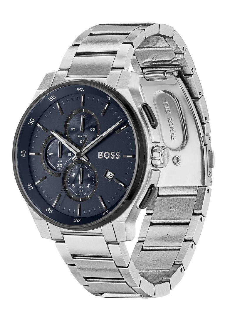 HUGO BOSS ROUND CHRONOGRAPH MEN'S BLUE CASE WATCH - 1514189 - Image 1