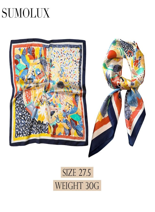 Sumolux Head Hair Scarf for Women Like Satin Silk Scarf Bandana Hair Wrapping Night Large Square Scarves 27.5" - Image 2