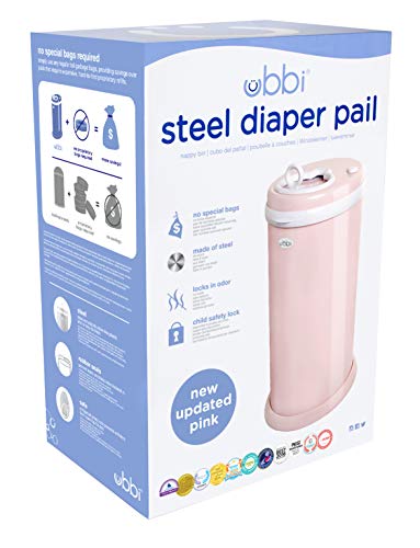 Ubbi Steel Diaper Pail, Odor Locking, No Special Bag Required, Award-Winning, Registry Must-Have, Blush Pink - Image 4