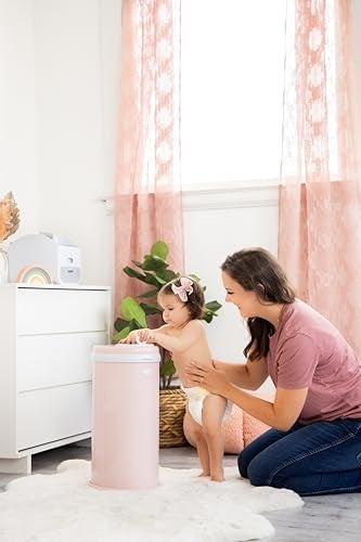 Ubbi Steel Diaper Pail, Odor Locking, No Special Bag Required, Award-Winning, Registry Must-Have, Blush Pink - Image 2