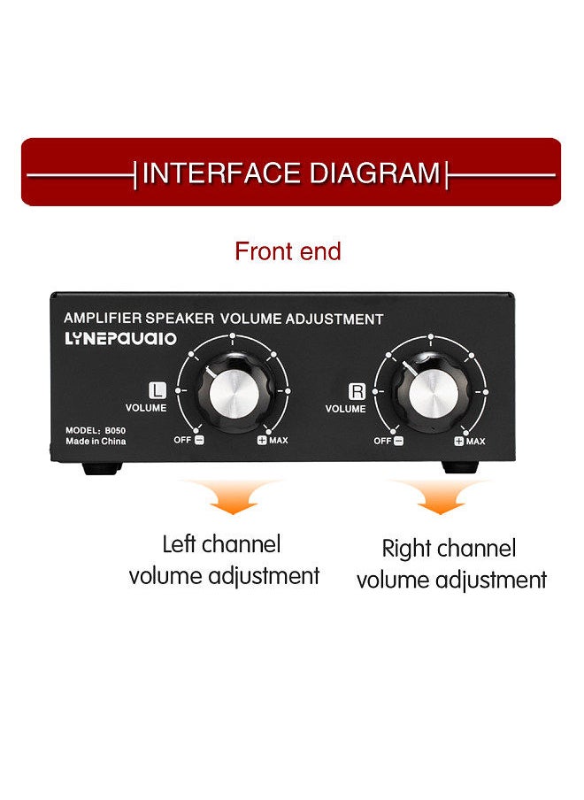 LYNEPAUAIO - 150W 14AWG Desktop Passive Speaker Volume Control Box Amplifier Speaker Volume Adjustment with Separate Left/Right Channel Control - Image 1
