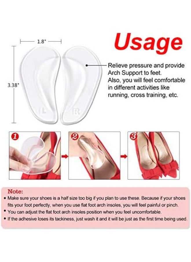 Meetion Heel Grips Liners and Arch Support,Clear Back Heel Insoles Cushions for High Heels by Blomed,Gel Shoe Inserts for Men & Women Ball of Foot Pads for Foot Pain Relief (Transparent) [ Value 14PCS ]  - Image 4