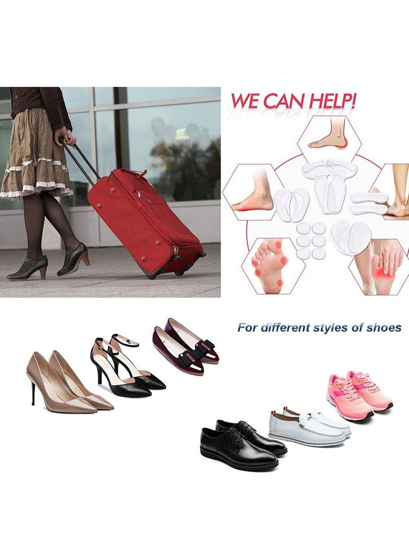 Meetion Heel Grips Liners and Arch Support,Clear Back Heel Insoles Cushions for High Heels by Blomed,Gel Shoe Inserts for Men & Women Ball of Foot Pads for Foot Pain Relief (Transparent) [ Value 14PCS ]  - Image 2