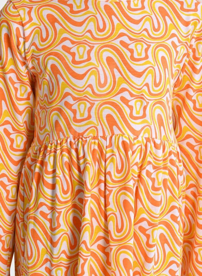 بونكيدز فستان بناتي أبيض وملون قطن % مطبوع بقصة عادية - Image 2