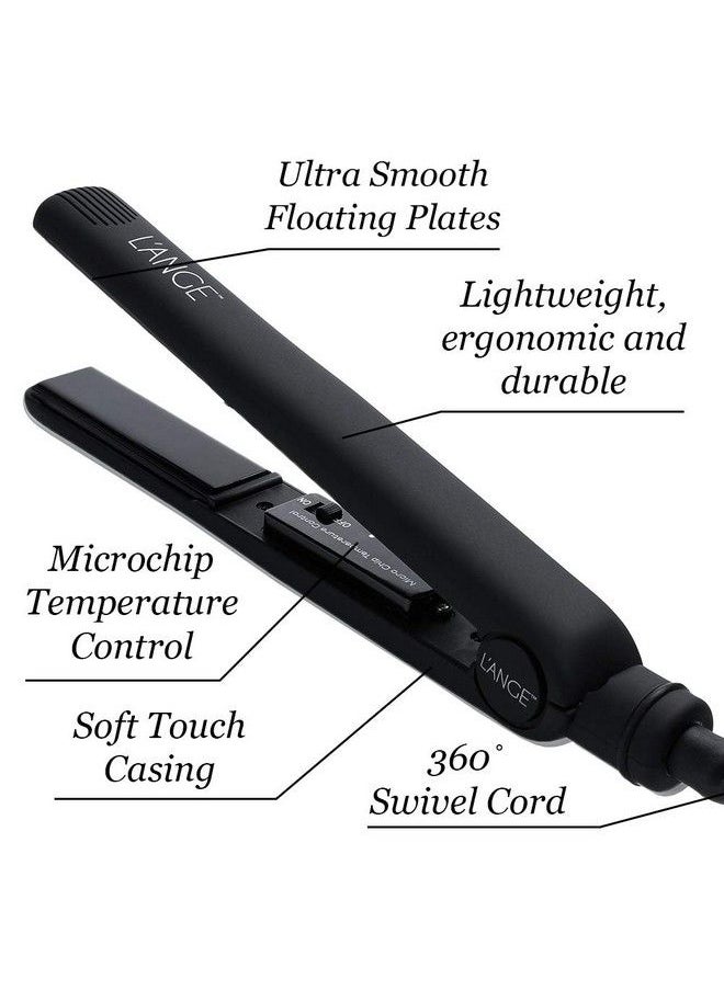 L'ANGE HAIR - Aplatir Ceramic Flat Iron Hair Straightener | Adjustable Temp Dual Voltage Hair Straightening Iron | Tourmalineinfused Flat Iron | Best 1 Inch Flat Iron To Ease Frizz | Black - Image 1