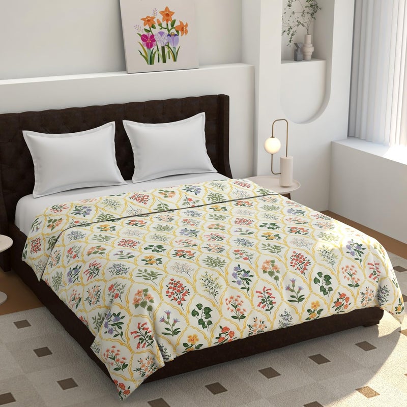 TIB Soft Glace Cotton King Size Duvet Cover II Razai Cover II Quilt Cover II Dohar for Double Bed with Zipper (Dohars) (Double, Cream),140 Tc - Image 5
