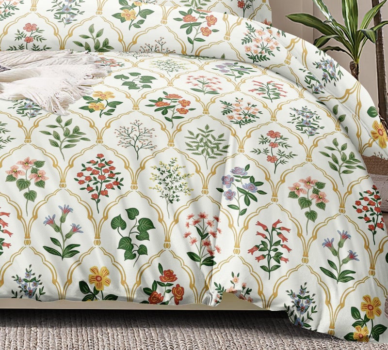 TIB Soft Glace Cotton King Size Duvet Cover II Razai Cover II Quilt Cover II Dohar for Double Bed with Zipper (Dohars) (Double, Cream),140 Tc - Image 2