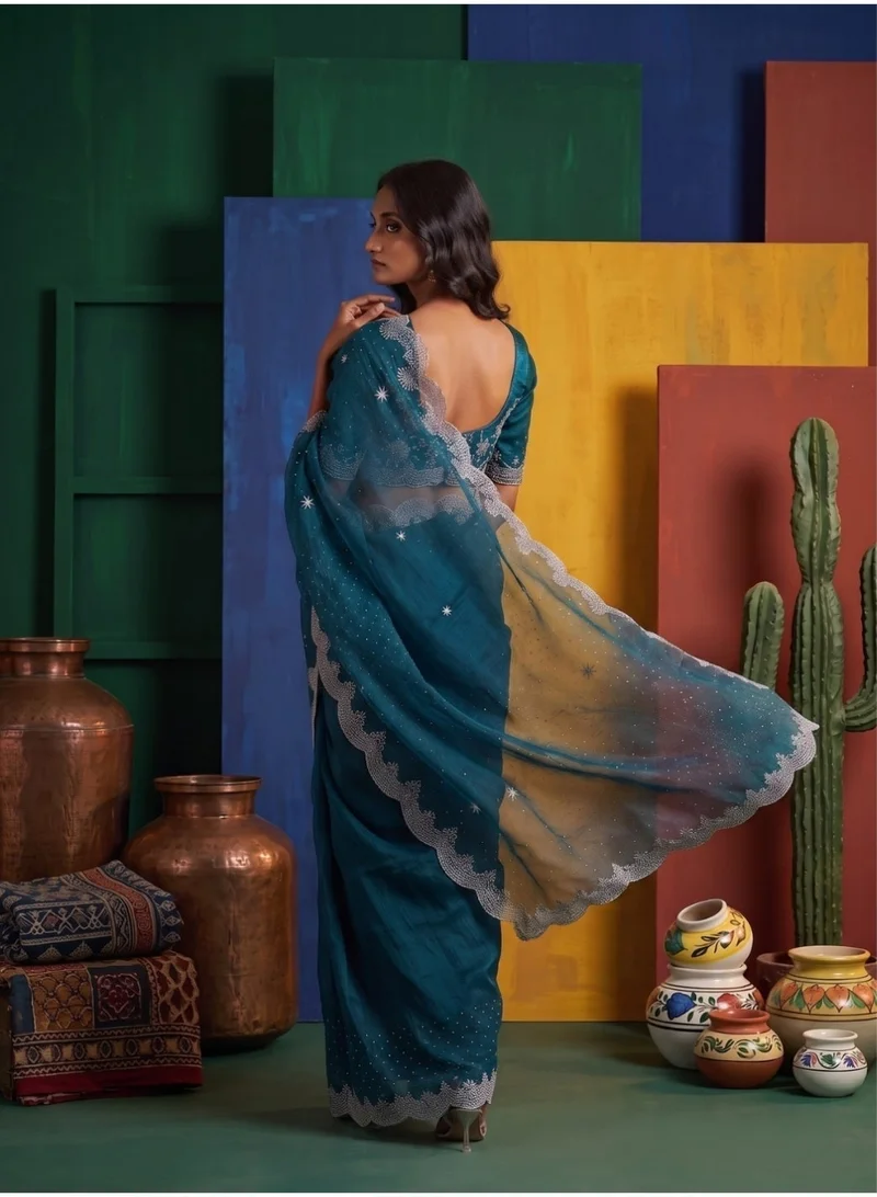 Nool  Samudra Tissue Designer Saree with Unstitched Blouse Material for Women | Best Price UAE