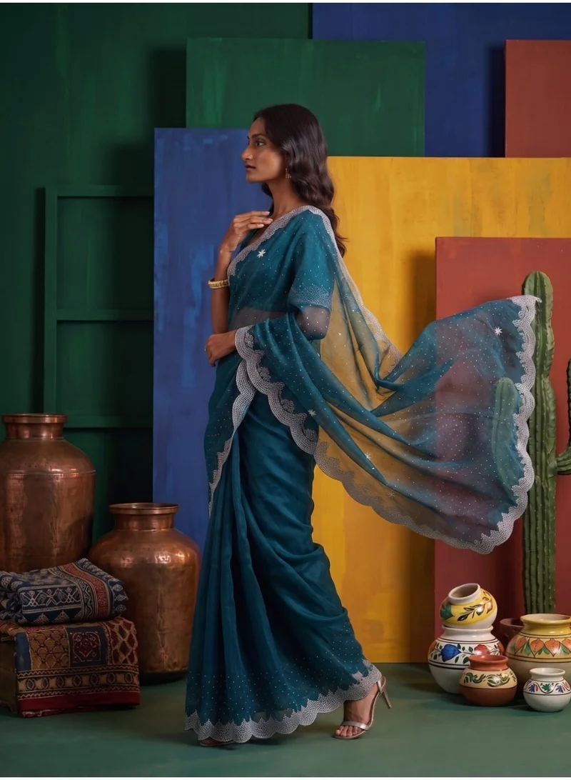 Nool  Samudra Tissue Designer Saree with Unstitched Blouse Material for Women | Best Price UAE