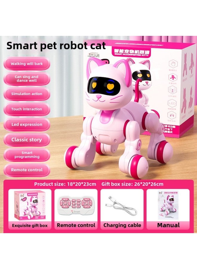 Children's Remote Control Touch Sensor Robot Cat Intelligent Early Education Voice Robot Dog Remote Control Programming Boy Toy-color:Smart Pet Machine Cat  Rechargeable Version - Image 4