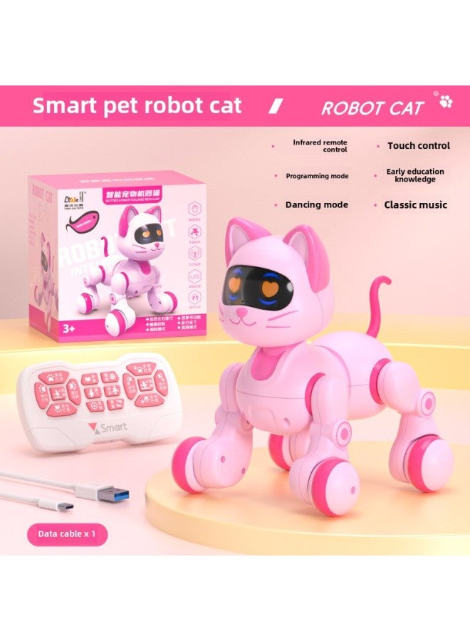 Children's Remote Control Touch Sensor Robot Cat Intelligent Early Education Voice Robot Dog Remote Control Programming Boy Toy-color:Smart Pet Machine Cat  Rechargeable Version - Image 1