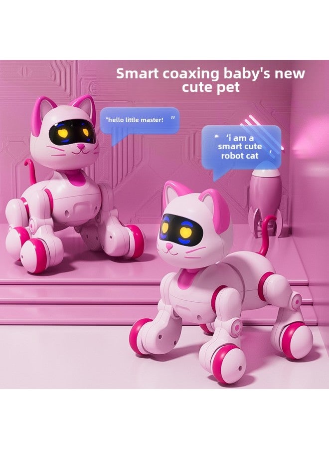 Children's Remote Control Touch Sensor Robot Cat Intelligent Early Education Voice Robot Dog Remote Control Programming Boy Toy-color:Smart Pet Machine Cat  Rechargeable Version - Image 3