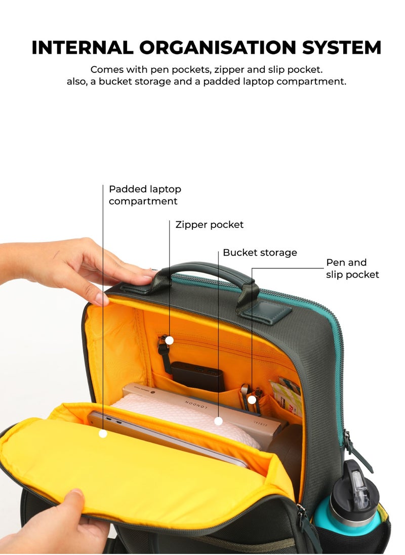 Mokobara MOKOBARA The Backpack Pro 15.6" Inch Laptop Backpack Daily Use Travel for Men And Women (Green)  - Image 4