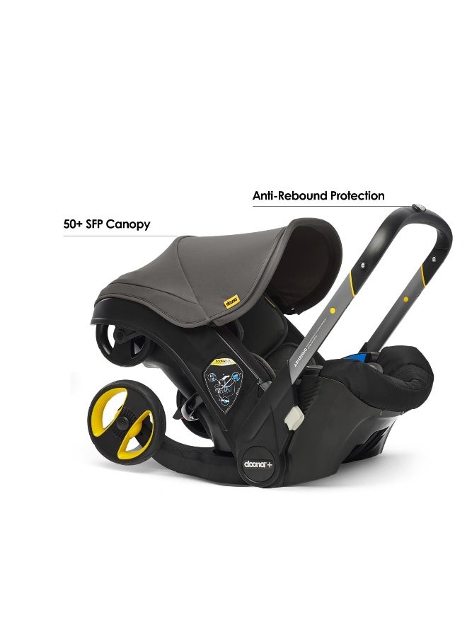 Doona Baby Car Seat And Travel Stroller Urban Grey Convertible 0 Car Seat And Pram With 5 Point Safety Harness Ergonomic Pushchair And Travel System Isofi X Base Sold Separately  - Image 3