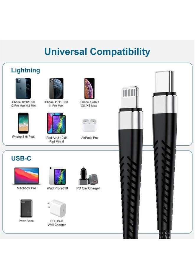 PROMASS 2M MFi Certified Braided Fast Charging Cable USB C to Lightning Compatible with iPhone 14 Pro/14 Pro Max/14/14 Plus/iPad 9/ 13/13 Pro/ 13 Pro Max/ 12/ 11/ X/ 8/7 - Image 2