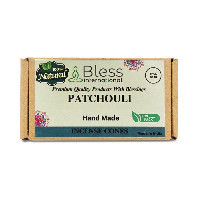 PATCHOULI 100NATURALINCENSECONES HANDMADEHANDDIPPED ORGANICCHEMICALSFREE FORPURIFICATIONRELAXATIONPOSITIVITYYOGAMEDITATION THEBESTSCENTS 10 COUNT