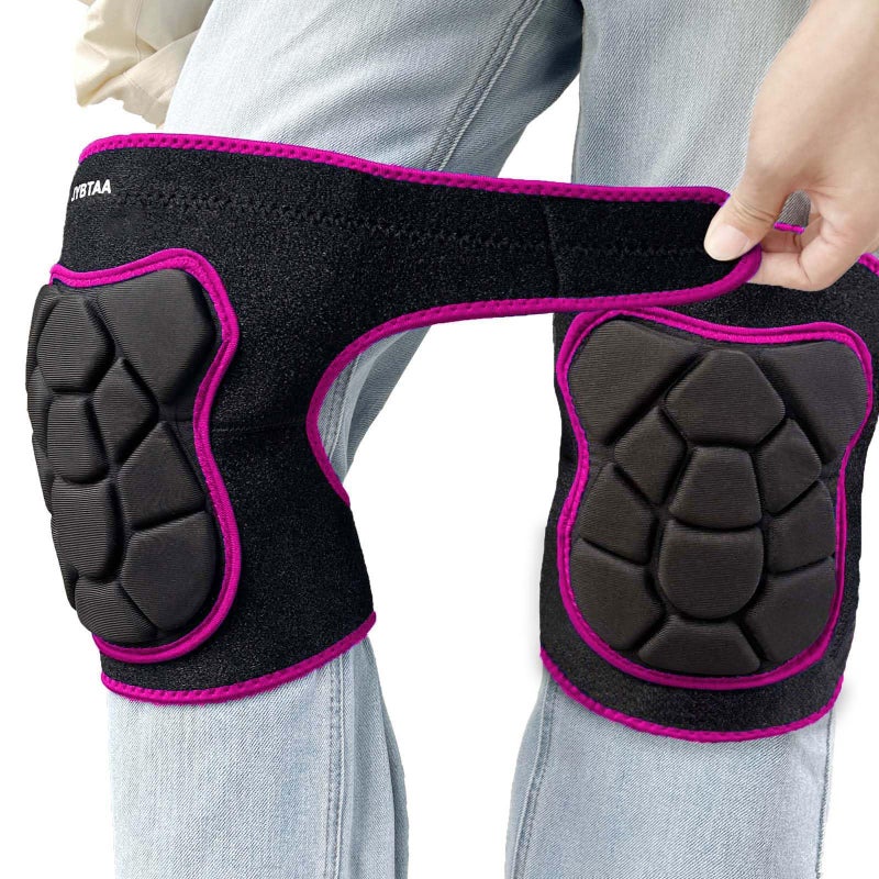 JYBTAA Men/Women Knee Pads, Garden Knee Cushion for Cleaning Floor, Waterproof Soft Knee Protector for Kneeling Crawling Work, Adjustable Flexible Foam Pad for Yard Tile Concrete for Worker, Rose Red L. (1 Pair) - Image 1