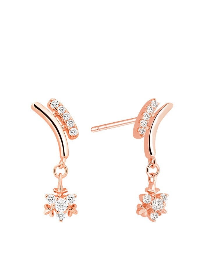 AWNL Sleigh Snowflake Drop Earrings for Women, S925 Sterling Silver with 18K Rose Gold Plated Gift for Wife Girlfriend - Image 4