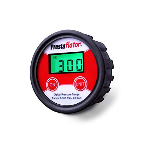 Prestacycle Prestaflator Digital Air Pressure Gauge – 0–300 PSI, 0.5 PSI Accuracy – 1/8" Brass Threads for Air Compressors & Floor Pumps – Backlit Display, Auto On/Off – Includes Batteries - Image 1