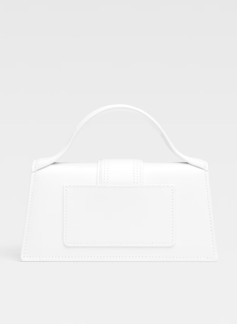 JACQUEMUS Jacquemus The Bambino Flap Bag With Detachable Strap, Women's Hand Bag, Women's Shoulder Bag, Women's Tote Bag, Women's Travel Bag, Glossy-White-17cm  - Image 3