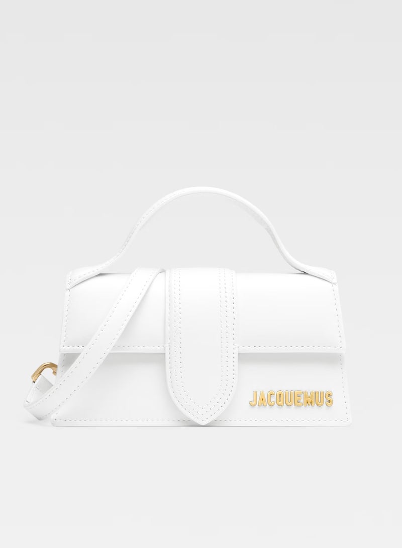 JACQUEMUS Jacquemus The Bambino Flap Bag With Detachable Strap, Women's Hand Bag, Women's Shoulder Bag, Women's Tote Bag, Women's Travel Bag, Glossy-White-17cm  - Image 1