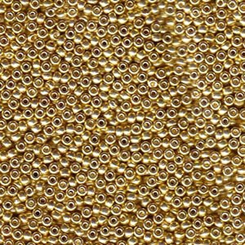 Miyuki Galvanized Gold Miyuki Japanese round rocailles glass seed beads 11/0 Approximately 24 gram 5 inch tube - Image 1