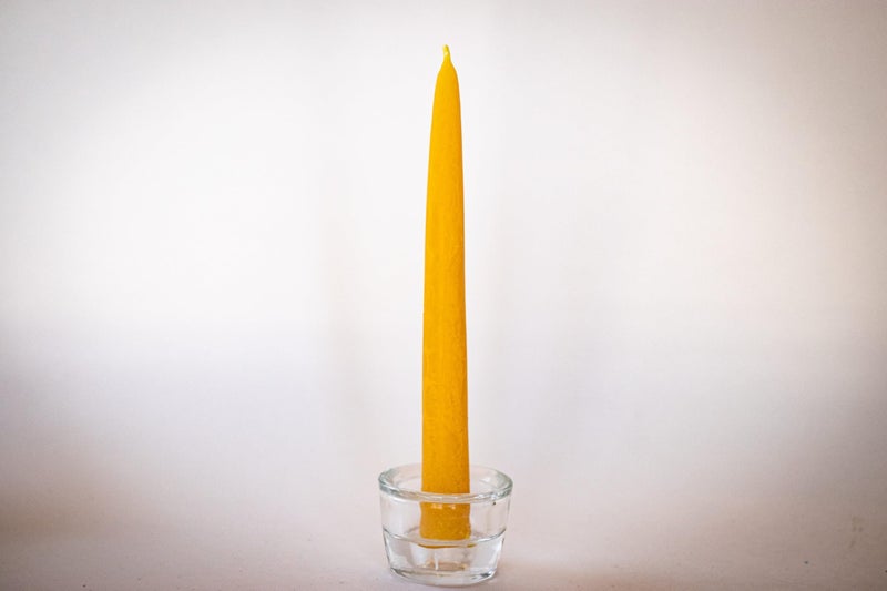 Bee The Light 100% Pure Beeswax Taper Candles - All-Natural Handmade Decorative & Dipped Smokeless Unscented Candles for Christmas, Advent, and Hanukkah, Yellow, 8.5 Inches, 12 Candle Set, by BeeTheLight - Image 4