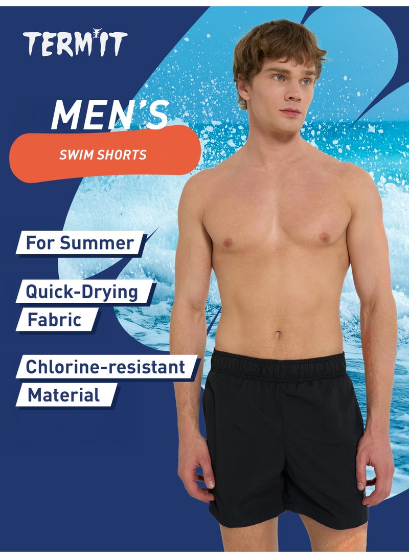 Termit Men's Beach Shorts Black  100% Polyester, Swim 'n' dry Quick-Drying, Durable Fabric for Surfing & Water Sports - Image 3