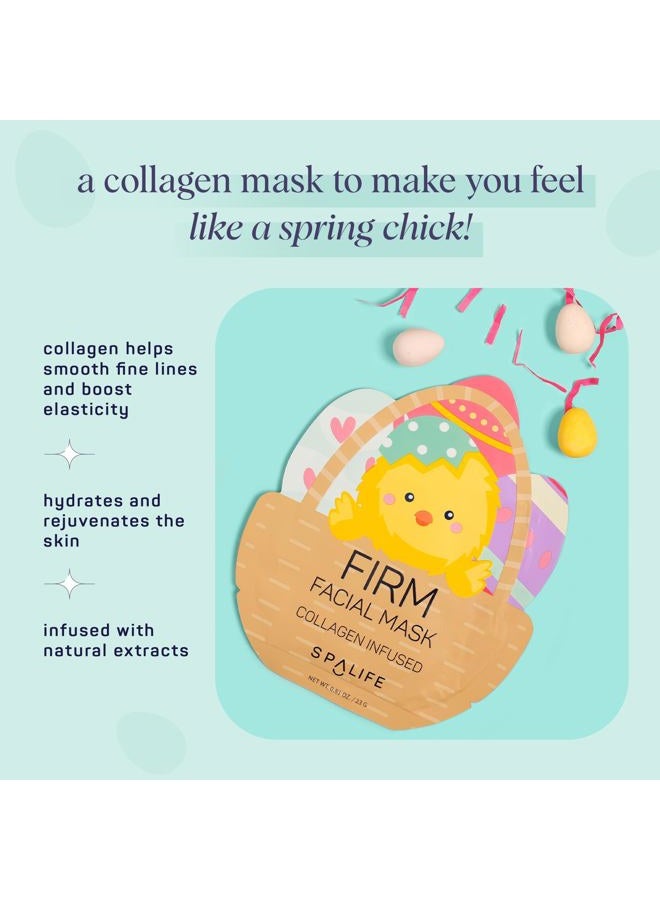 SpaLife Spring & Easter Facial Masks (9Pack) - Hyaluronic Acid, Collagen, Vitamin C Infused - Reduces Dark Circles, Hydrates, Firms Skin - Skin Care Masks for Puffiness, Fine Lines & Wrinkles - Image 4