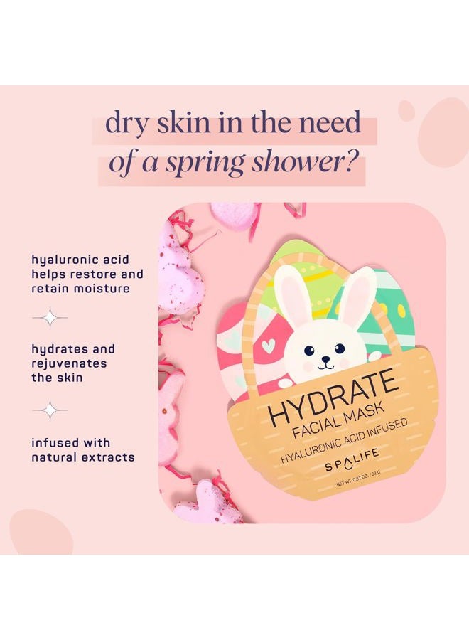 SpaLife Spring & Easter Facial Masks (9Pack) - Hyaluronic Acid, Collagen, Vitamin C Infused - Reduces Dark Circles, Hydrates, Firms Skin - Skin Care Masks for Puffiness, Fine Lines & Wrinkles - Image 5