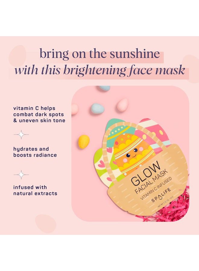 SpaLife Spring & Easter Facial Masks (9Pack) - Hyaluronic Acid, Collagen, Vitamin C Infused - Reduces Dark Circles, Hydrates, Firms Skin - Skin Care Masks for Puffiness, Fine Lines & Wrinkles - Image 3