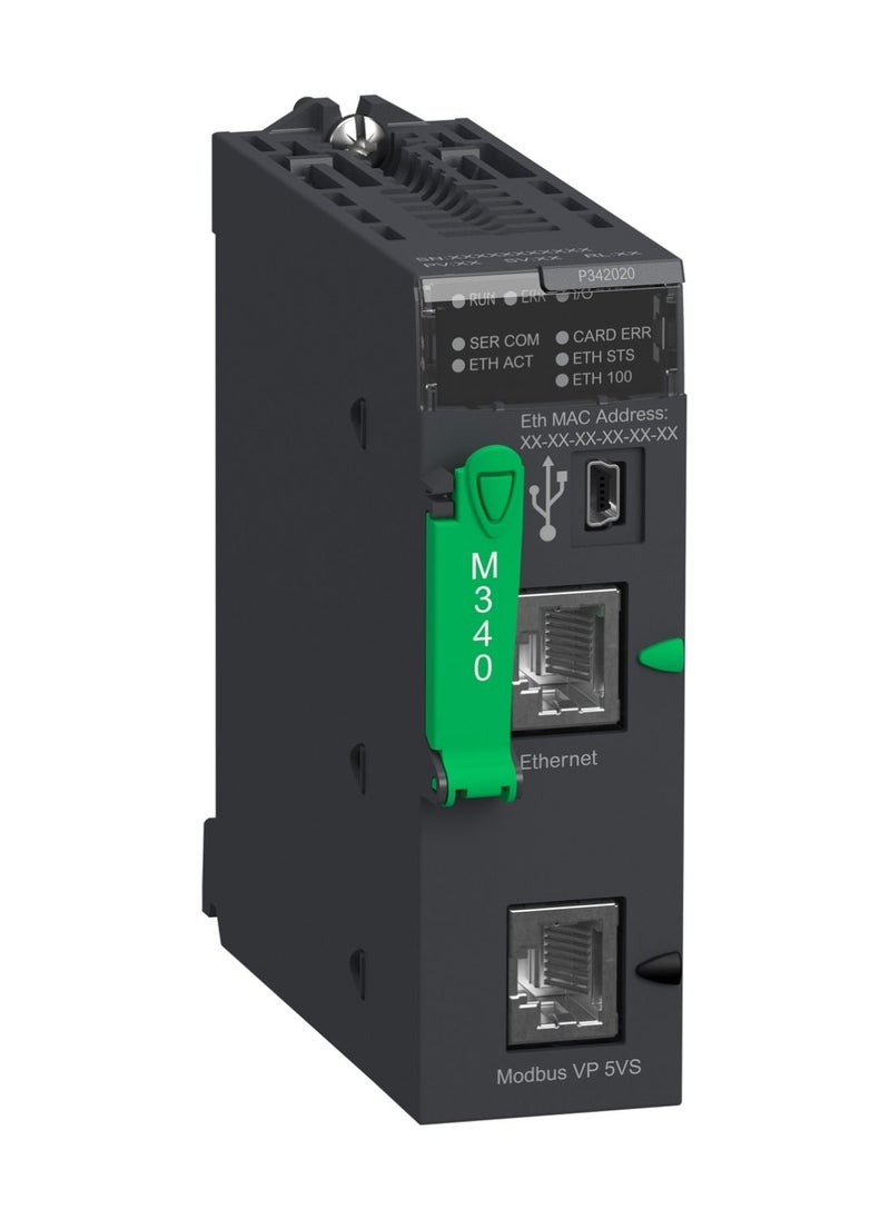 Schneider Electric - Schneider PLC Modicon M340_ Processor module, Modicon M340 automation platform, max 1024 discrete + 256 analog I/O, Modbus, Ethernet_ [BMXP342020] - Image 1