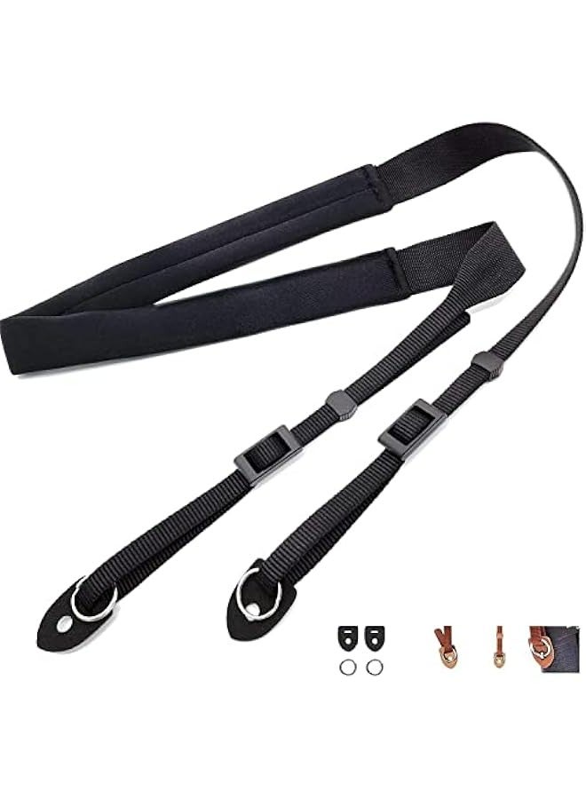 Soft Neoprene Camera Neck Strap in Black, Washable  - Image 2