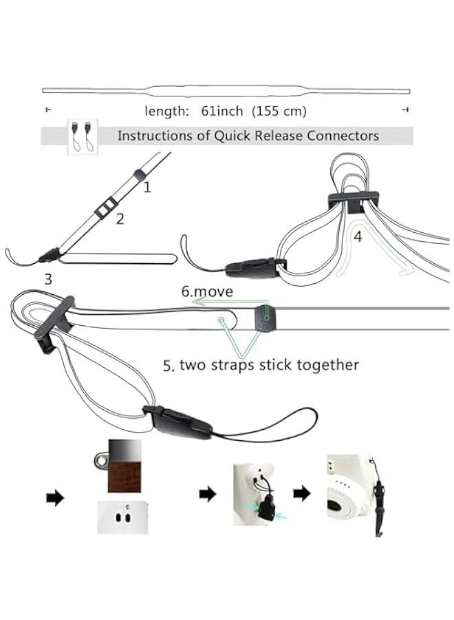 Soft Neoprene Camera Neck Strap in Black, Washable  - Image 5