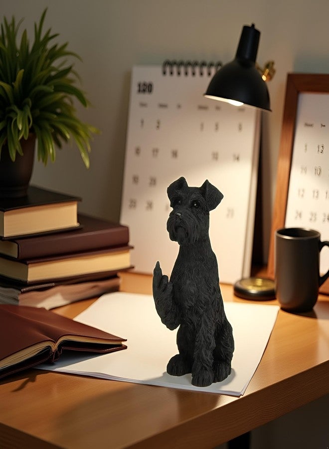 JFSM INC. Black Schnauzer Raising Middle Finger Figurine – Funny 3-Inch Resin Dog Statue, Holiday Stocking Stuffer – Pet Lover Gift, Desk or Home Office Decor - Image 4