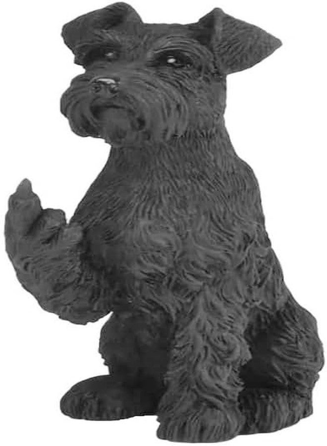 JFSM INC. Black Schnauzer Raising Middle Finger Figurine – Funny 3-Inch Resin Dog Statue, Holiday Stocking Stuffer – Pet Lover Gift, Desk or Home Office Decor - Image 1