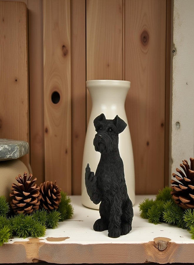 JFSM INC. Black Schnauzer Raising Middle Finger Figurine – Funny 3-Inch Resin Dog Statue, Holiday Stocking Stuffer – Pet Lover Gift, Desk or Home Office Decor - Image 3