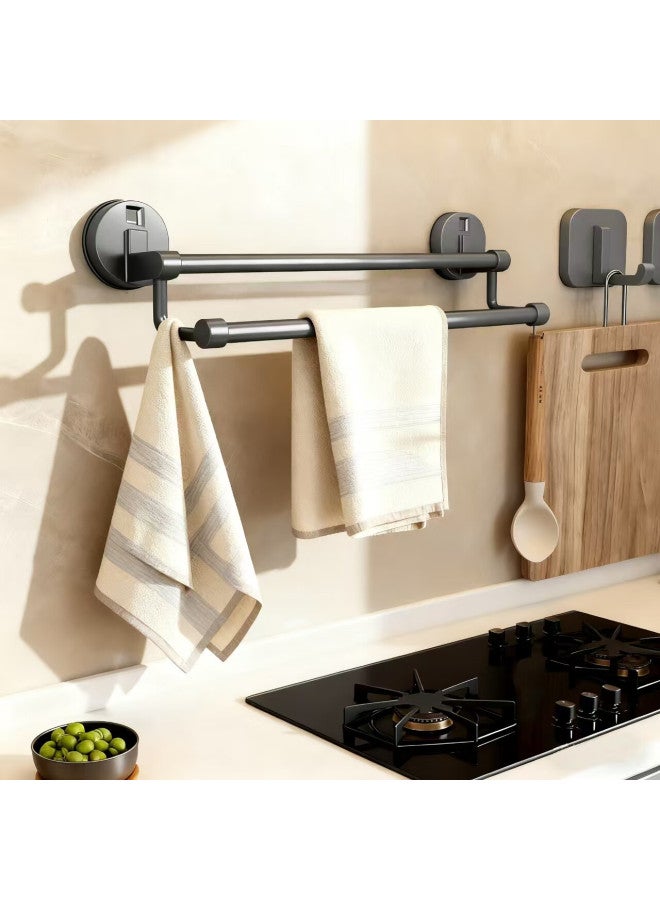 Xinpei Suction Cup Towel Rack, Double Rod, No Drilling Required, Wall-mounted Bathroom Accessory, Storage Shelf, Bathroom Organizer Rack - Image 2