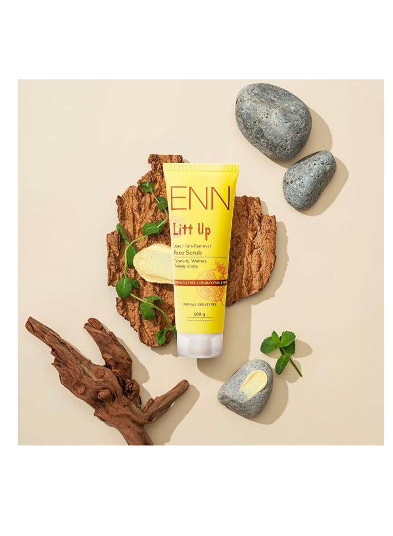 Enn Litt Up Ubtan Foaming Face Scrub for Tan Removal and Skin Brightening with Turmeric and Saffron for Glowing Skin  100gm - Image 5