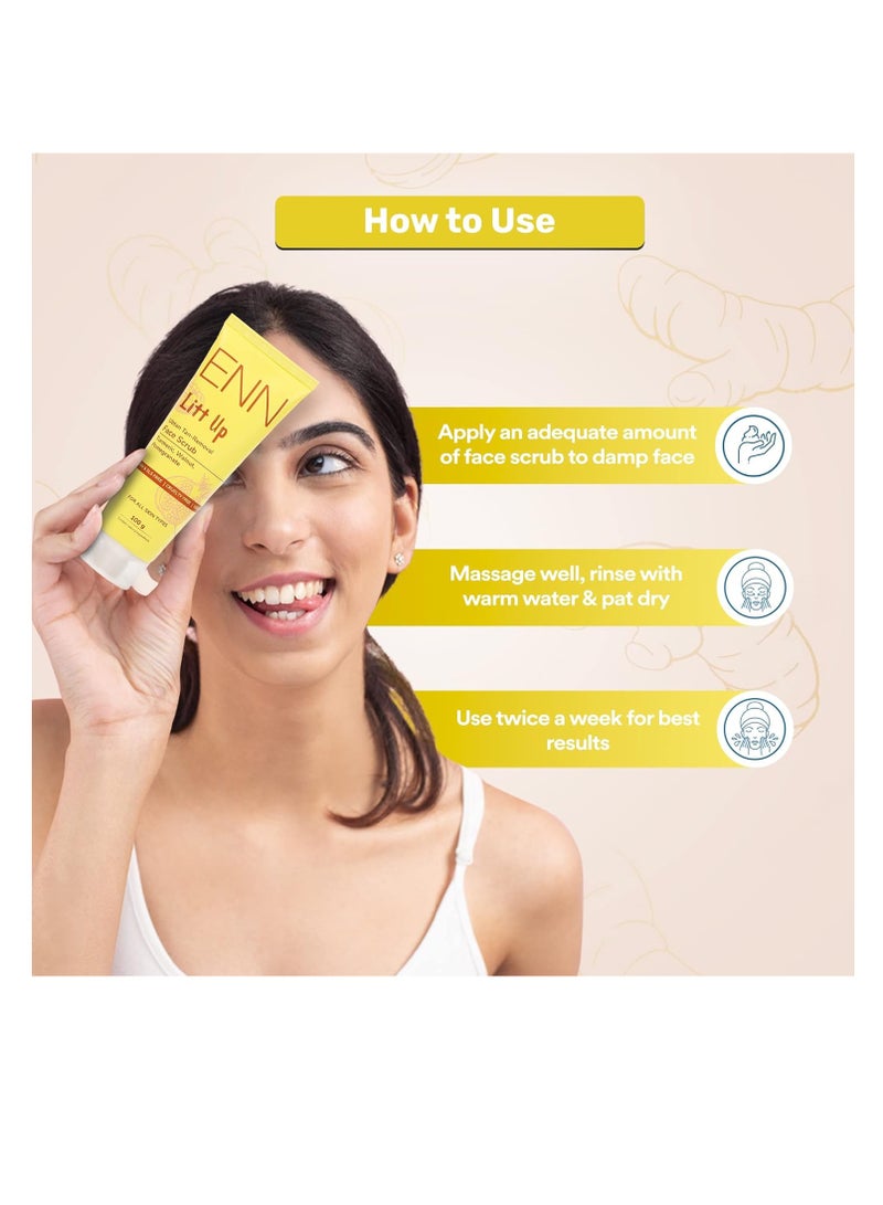 Enn Litt Up Ubtan Foaming Face Scrub for Tan Removal and Skin Brightening with Turmeric and Saffron for Glowing Skin  100gm - Image 2