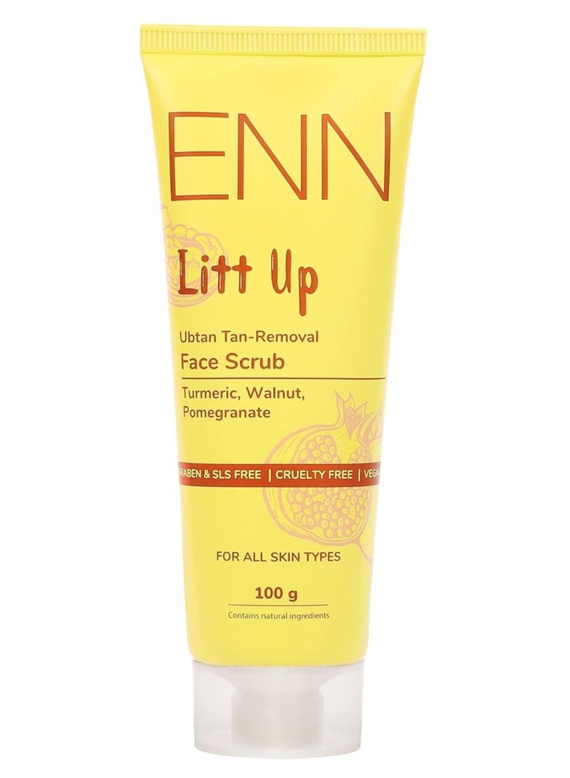 Enn Litt Up Ubtan Foaming Face Scrub for Tan Removal and Skin Brightening with Turmeric and Saffron for Glowing Skin  100gm - Image 1