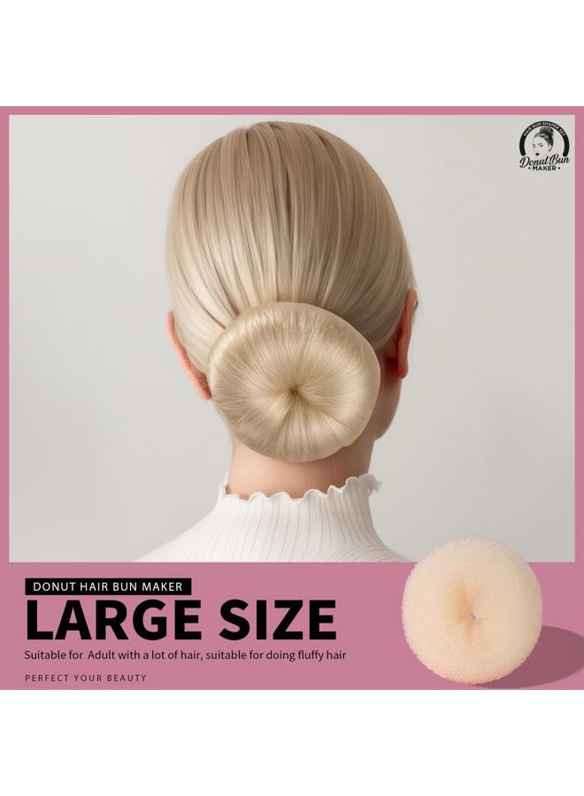 Teenitor مجموعة تشكيل كعكة الشعر مع حلقات دونات كبيرة جدًا، كبيرة، متوسطة، وصغيرة، 20 دبوس شعر بلون أشقر - Image 2