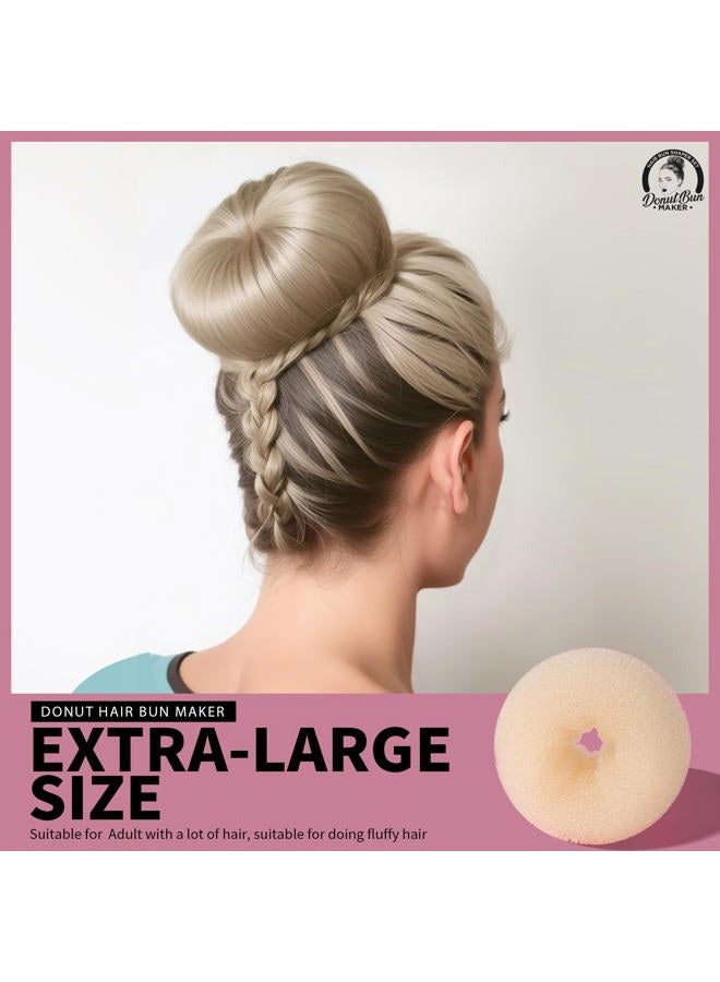 Teenitor مجموعة تشكيل كعكة الشعر مع حلقات دونات كبيرة جدًا، كبيرة، متوسطة، وصغيرة، 20 دبوس شعر بلون أشقر - Image 3