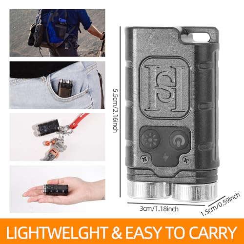 KunHe K2 2 Pack 1000 High Lumens Keychain Flashlight with Tail Magnet Super Bright Rechargeable Stocking Stuffers Mini Small Portable Pocket Flashlights - Image 4